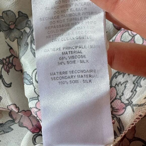 See By Chloe Floral Print Mixed Media Silk Chiffon Georgette Blouse Size 44 / L - Picture 11 of 11